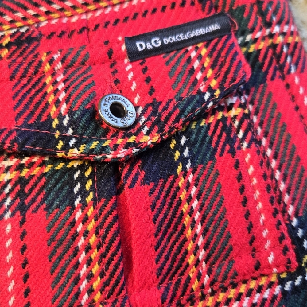 Dolce & Gabbana Plaid Pleated Mini Skirt Y2K - Picture 7 of 11